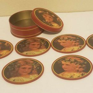 Peace Noel Child Holly Christmas Cup Coasters (6)